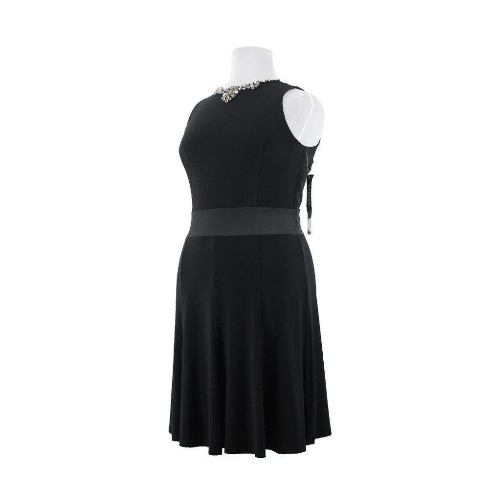 Lauren Ralph Lauren $169 Sz 14 Holiday Black Rhinestones Poly Elastane Dress